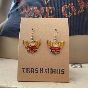 Vintage 1988 Live To Ride Biker Harley USA earrings